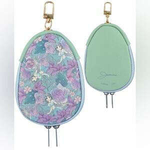 Disney Japan Key Case Pouch, Princess Jasmine Keychain Mini Wallet w/Reel